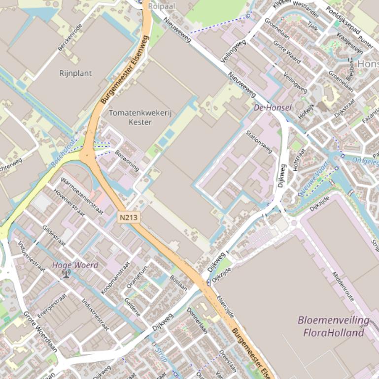 Kaart van de Burgemeester Elsenweg.