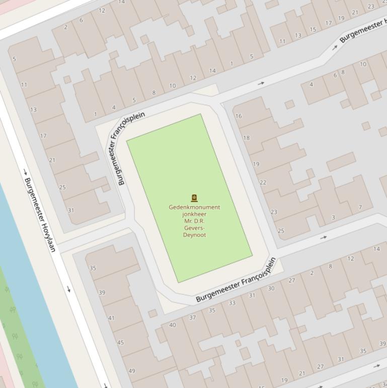 Kaart van het Burgemeester Françoisplein.