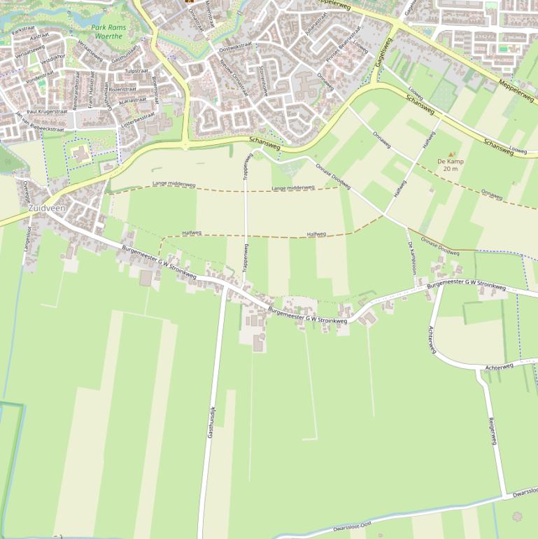 Kaart van de Burgemeester G W Stroinkweg.