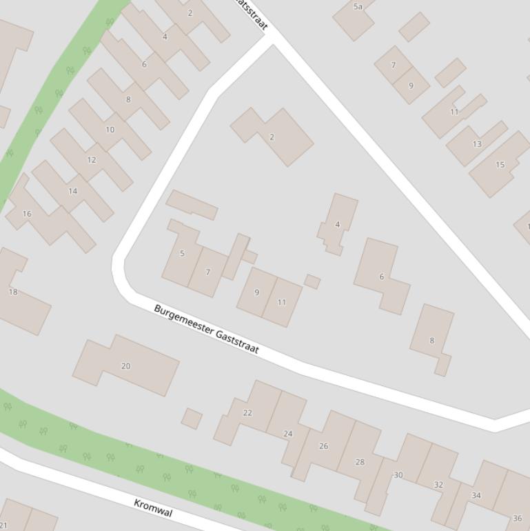 Kaart van de Burgemeester Gaststraat.