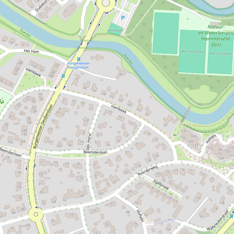 Kaart van de Burgemeester Geuljanslaan.