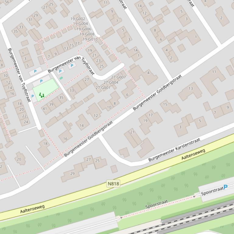 Kaart van de Burgemeester Goldbergstraat.