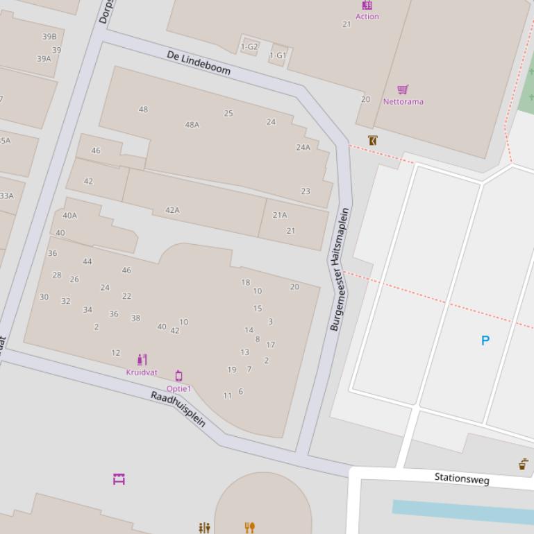 Kaart van het Burgemeester Haitsmaplein.