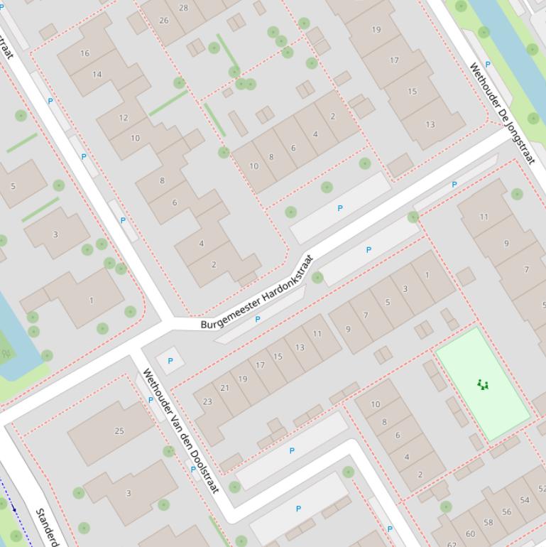 Kaart van de Burgemeester Hardonkstraat.