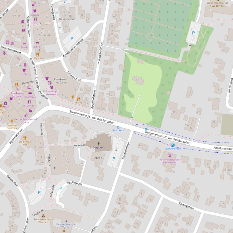 Kaart van  Burgemeester J.C. van den Bergplein.