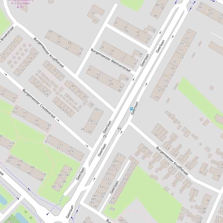 Kaart van de Burgemeester Kruijffstraat.