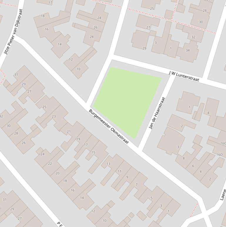 Kaart van de Burgemeester Okmastraat.