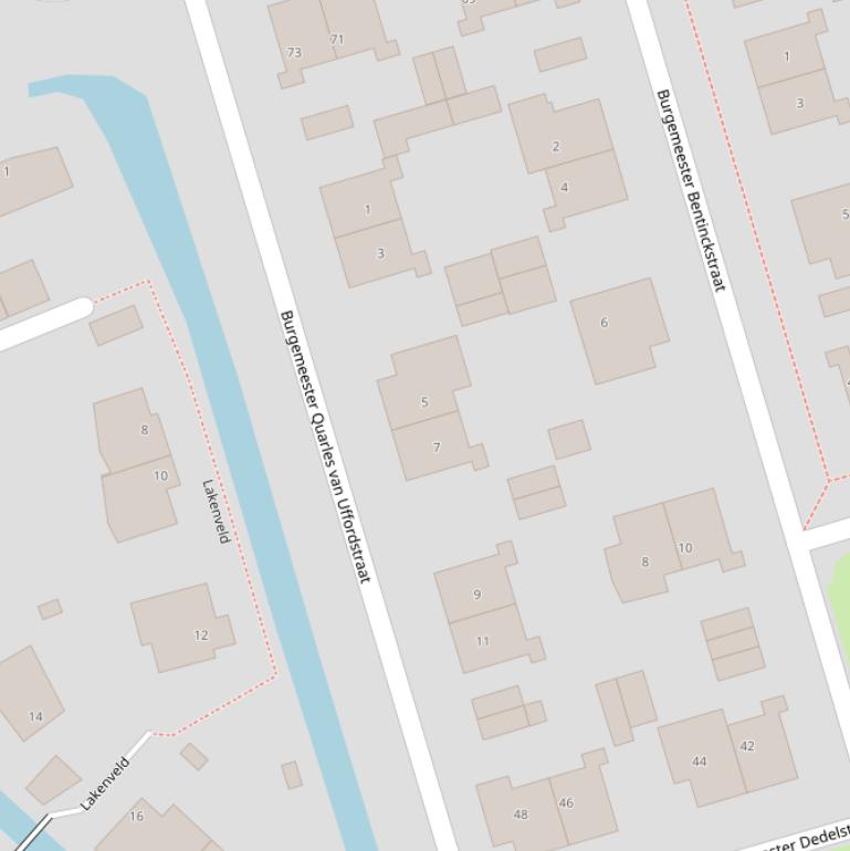 Kaart van de Burgemeester Quarles van Uffordstraat.