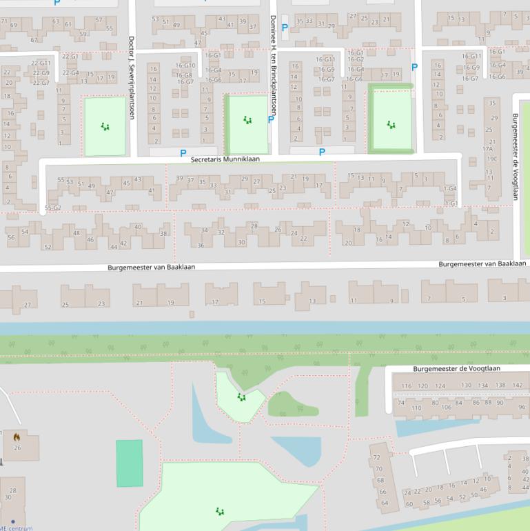 Kaart van de Burgemeester van Baaklaan.
