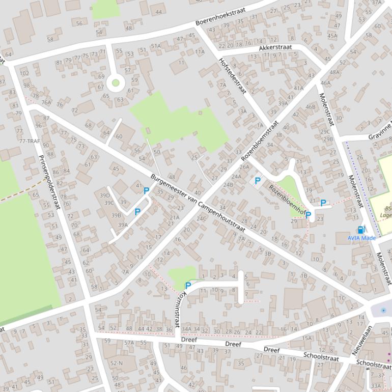 Kaart van de Burgemeester van Campenhoutstraat.