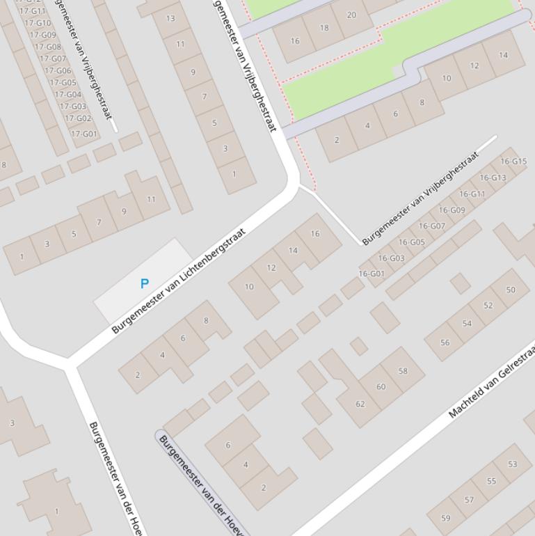 Kaart van de Burgemeester van Lichtenbergstraat.