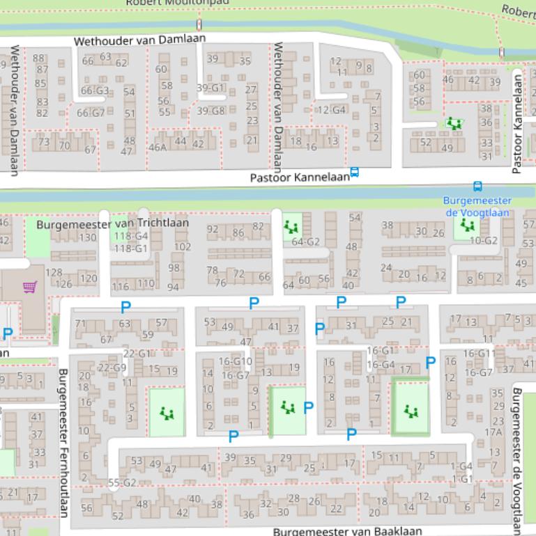 Kaart van de Burgemeester van Trichtlaan.