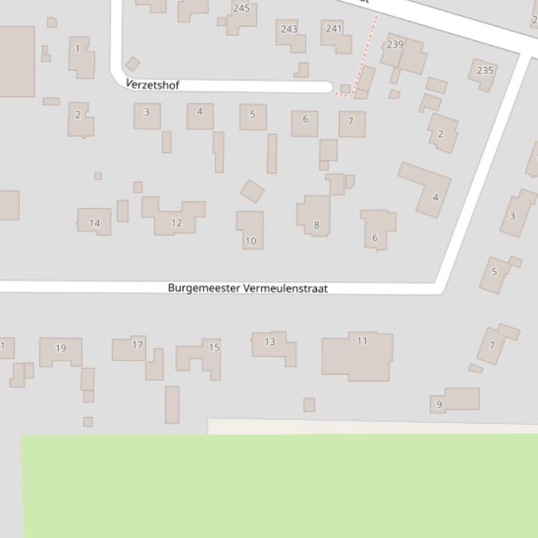 Kaart van de Burgemeester Vermeulenstraat.