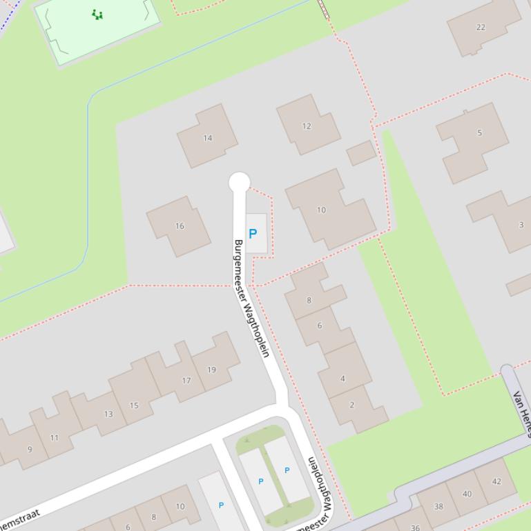 Kaart van het Burgemeester Wagthoplein.