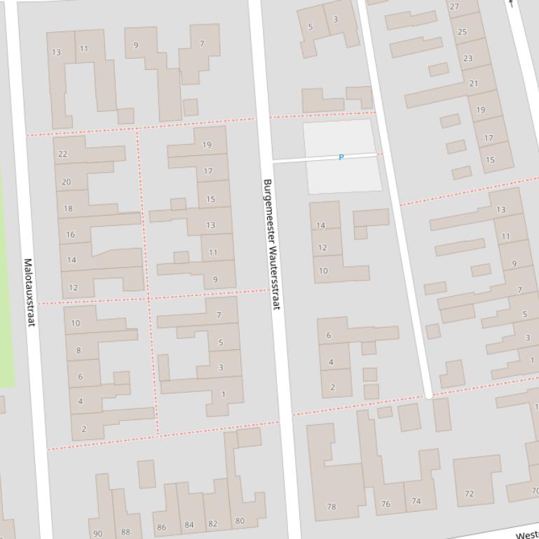 Kaart van de Burgemeester Wautersstraat.