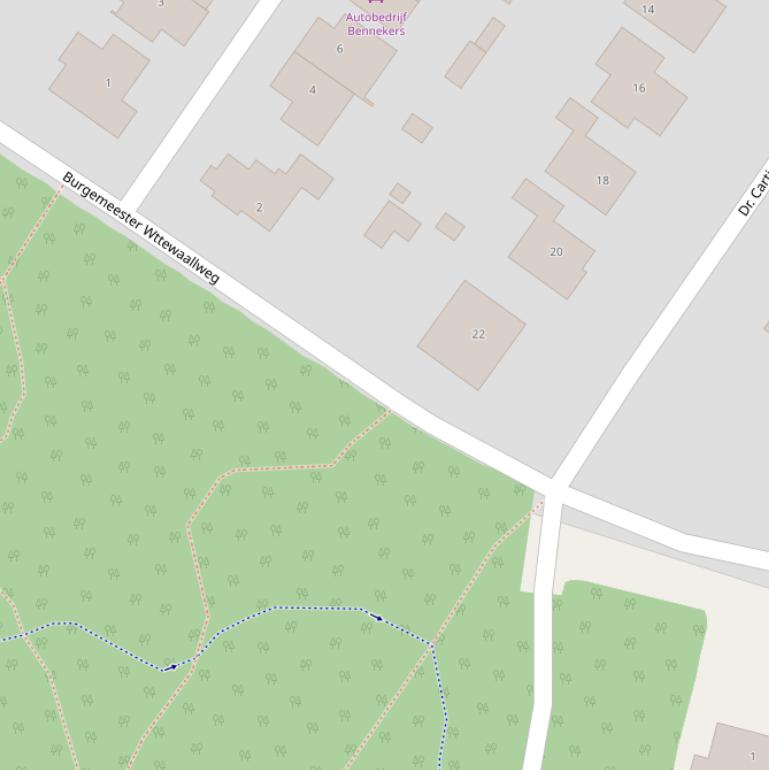 Kaart van de Burgemeester Wttewaallweg.
