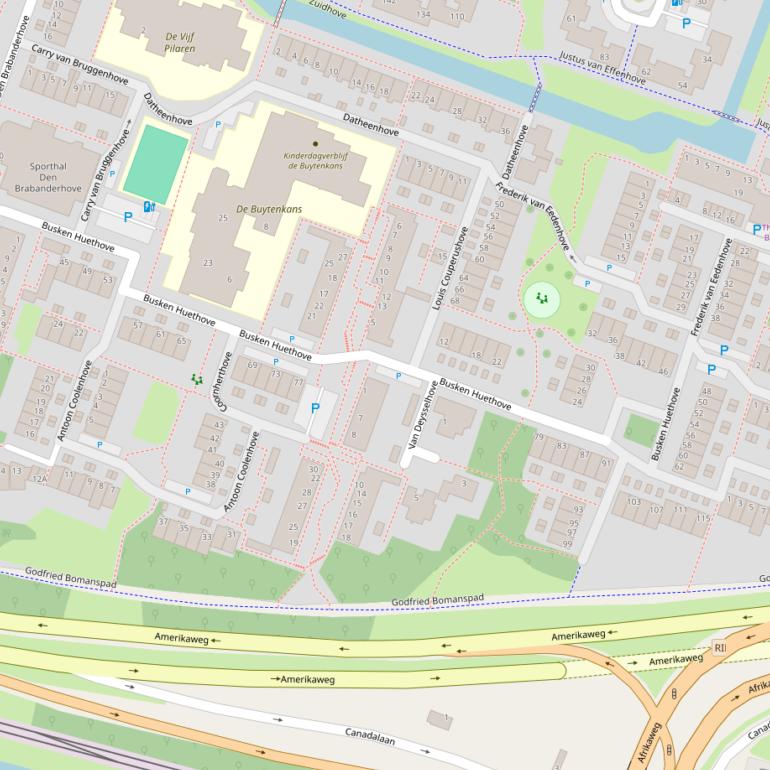 Kaart van  Busken Huethove.