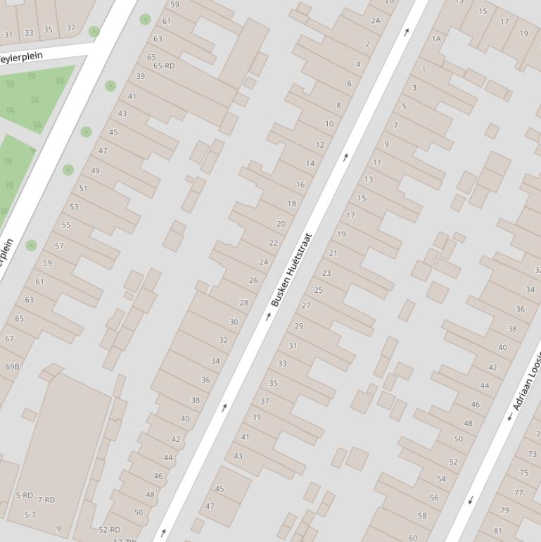 Kaart van  Busken Huëtstraat.