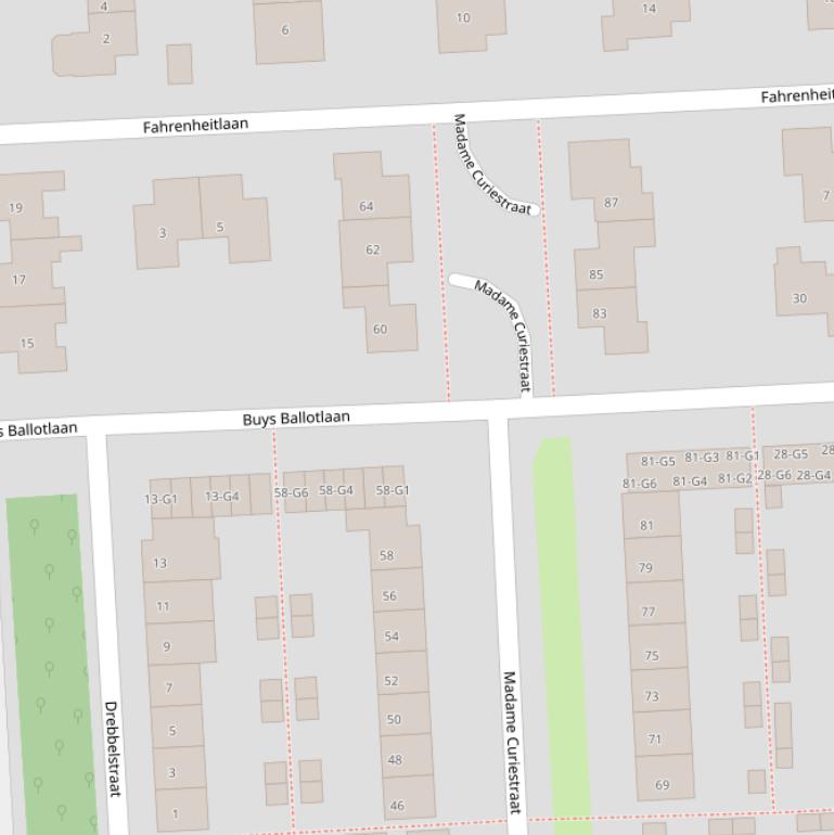 Kaart van de Buys Ballotlaan.