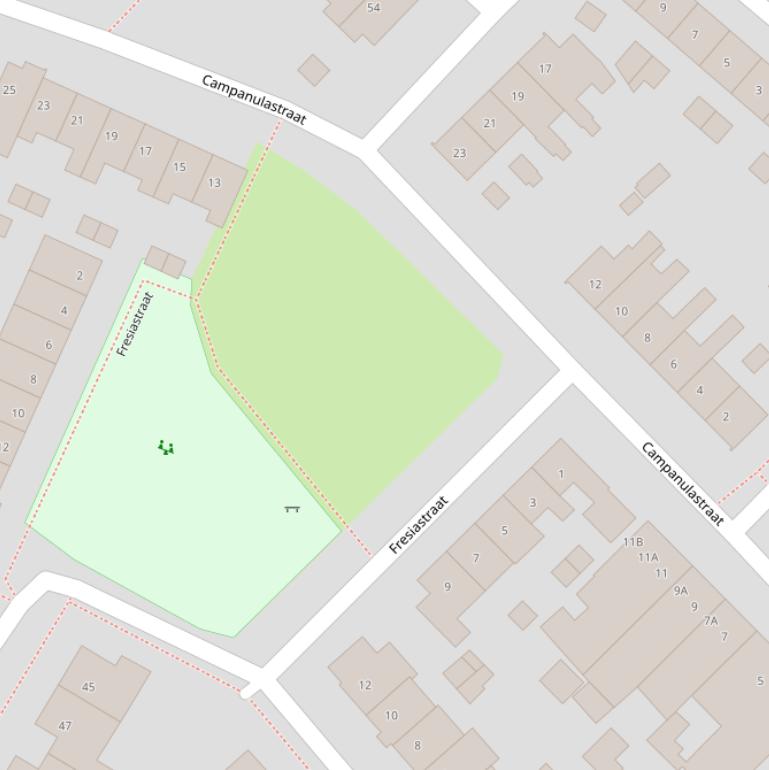 Kaart van de Campanulastraat.