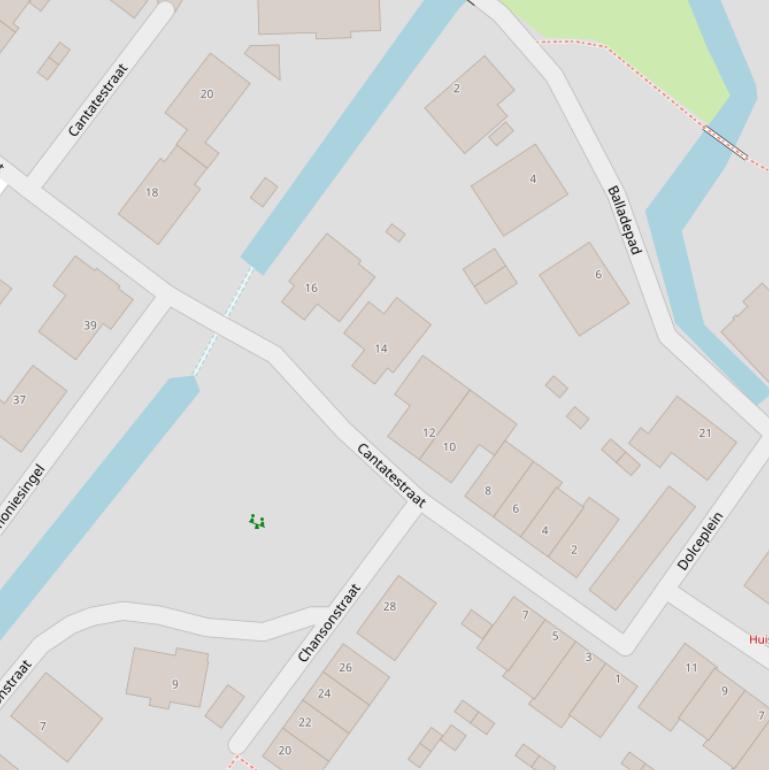 Kaart van de Cantatestraat.