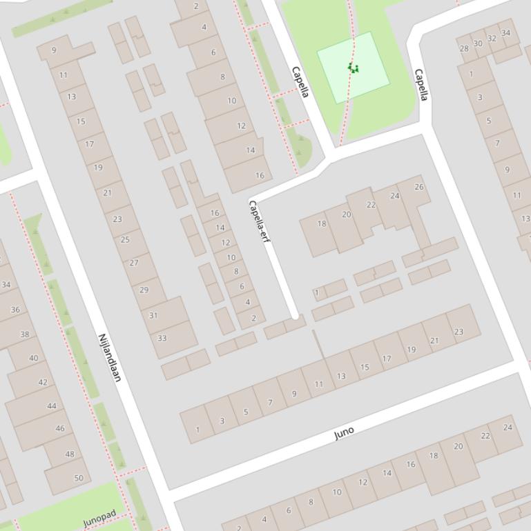 Kaart van het Capella-erf.