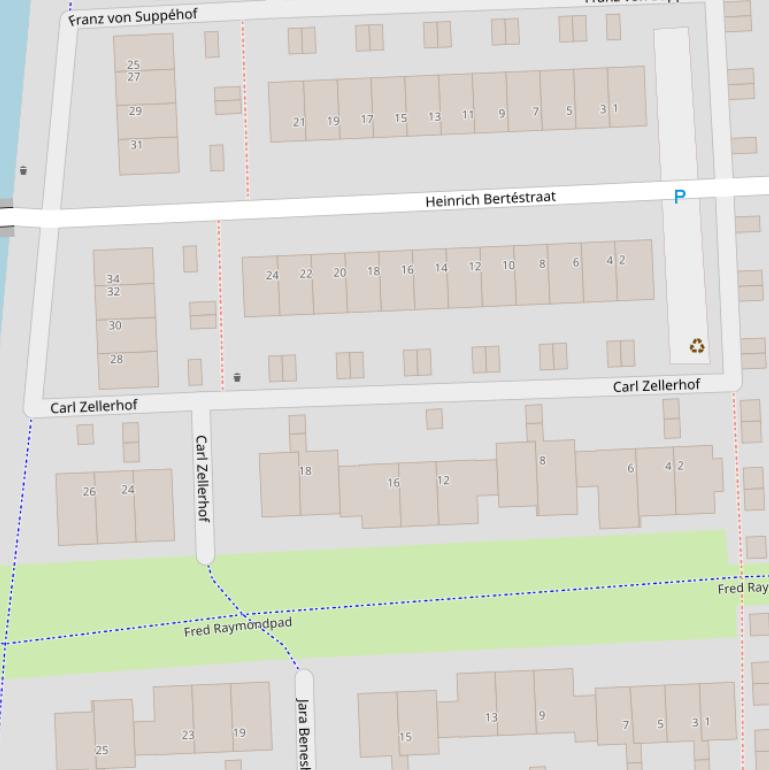 Kaart van de Carl Zellerhof.