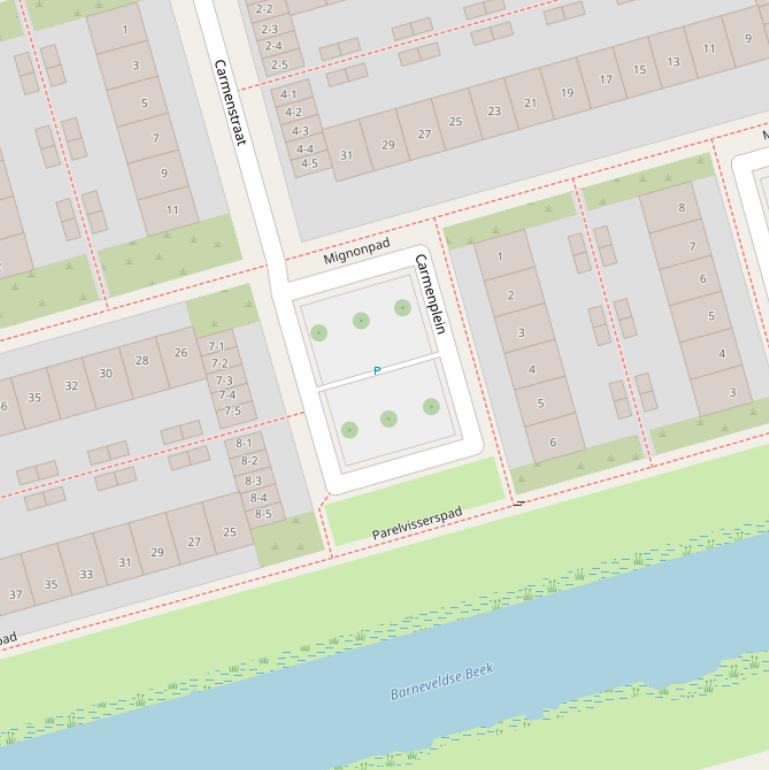 Kaart van het Carmenplein.