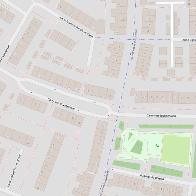 Kaart van de Carry van Bruggenlaan.