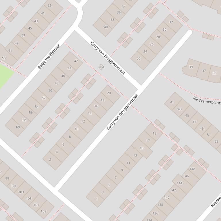 Kaart van de Carry van Bruggenstraat.