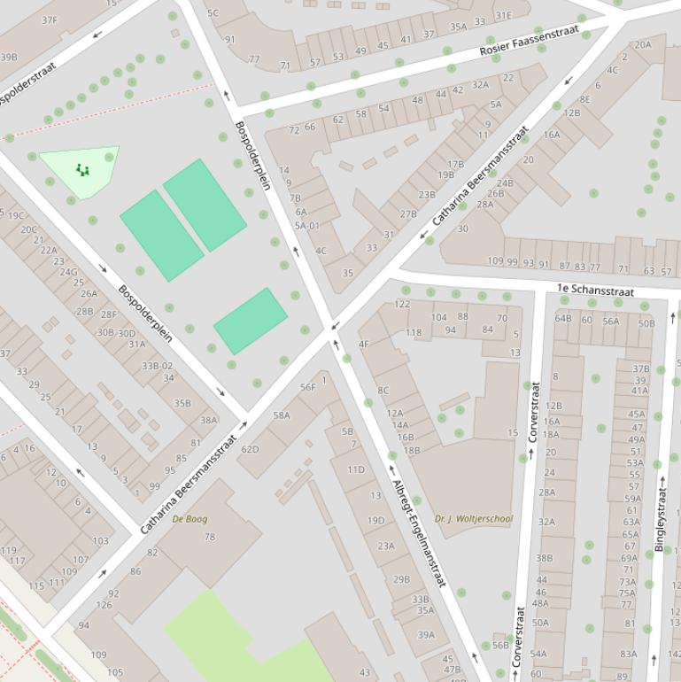 Kaart van de Catharina Beersmansstraat.