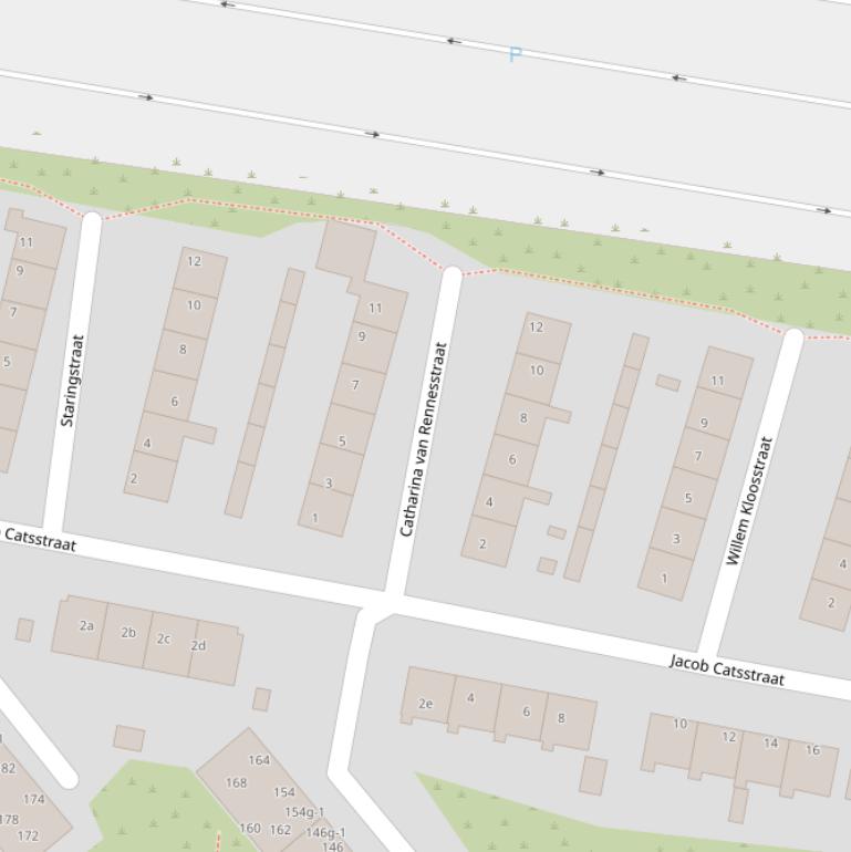 Kaart van de Catharina van Rennesstraat.