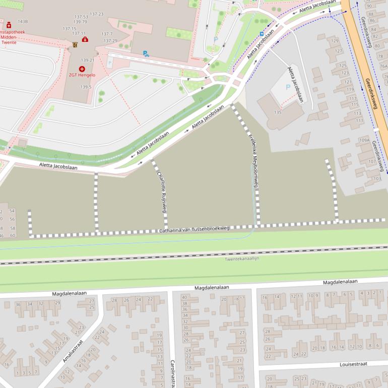 Kaart van de Catharina van Tussenbroekweg.