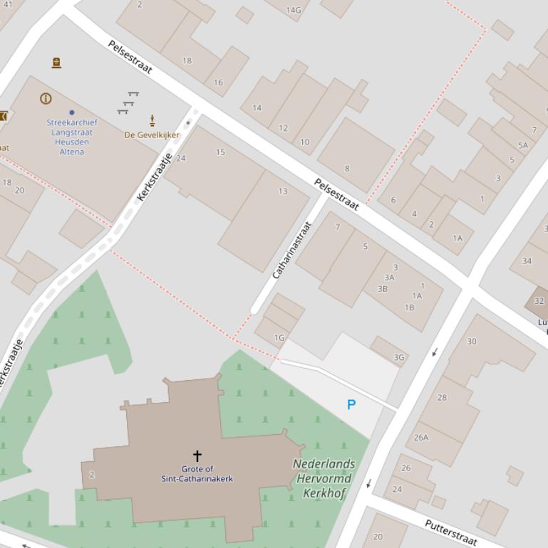 Kaart van de Catharinastraat.