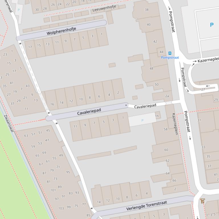 Kaart van het Cavaleriepad.