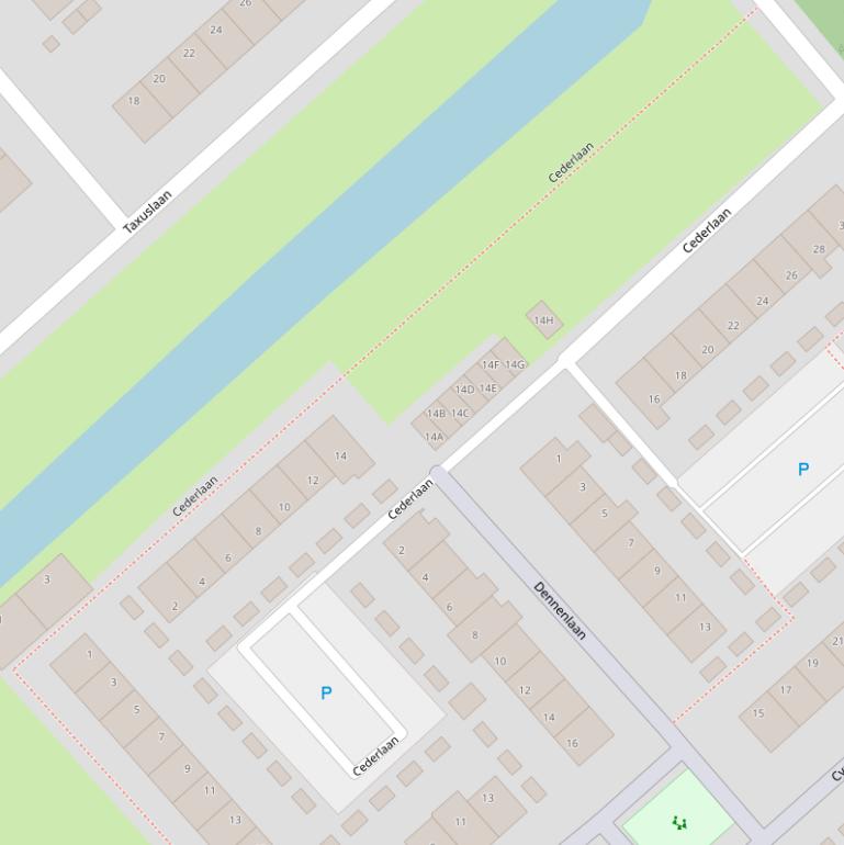 Kaart van de Cederlaan.