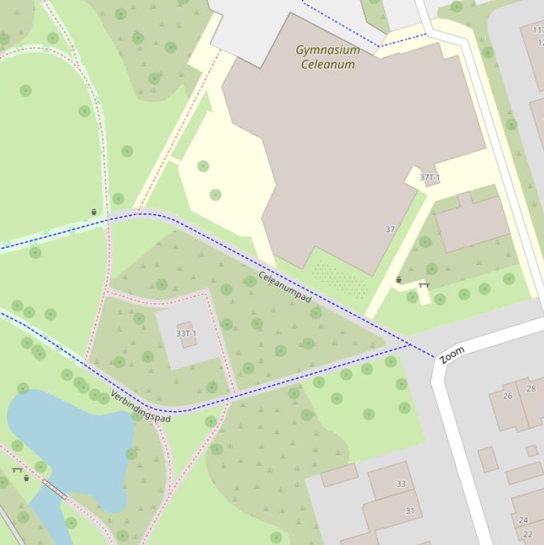 Kaart van het Celeanumpad.