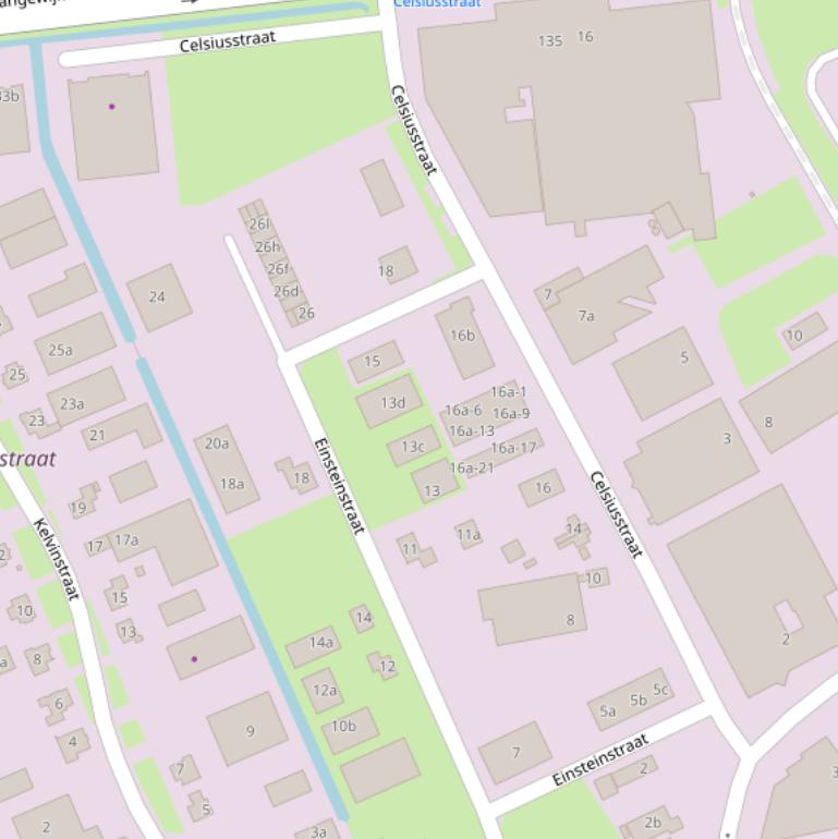 Kaart van de Celsiusstraat.