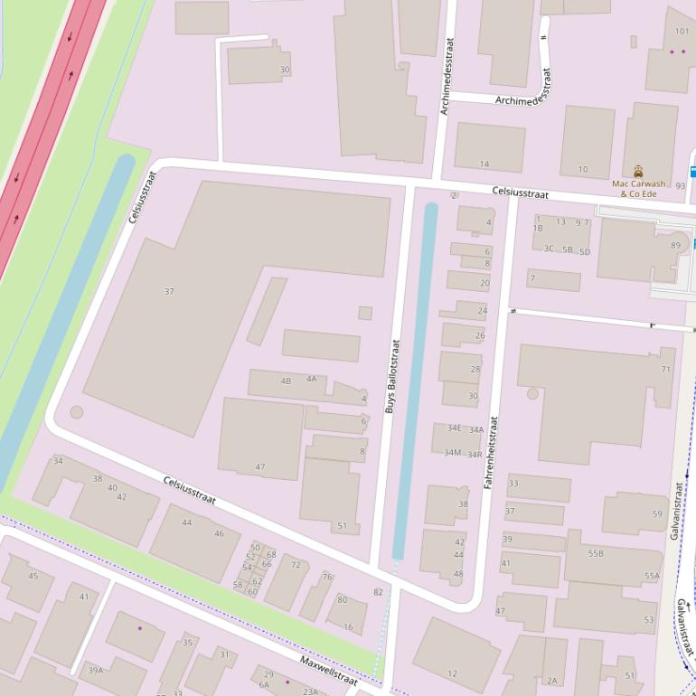 Kaart van de Celsiusstraat.