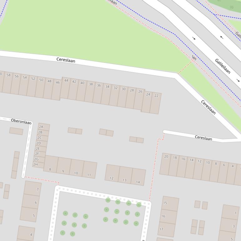 Kaart van de Cereslaan.