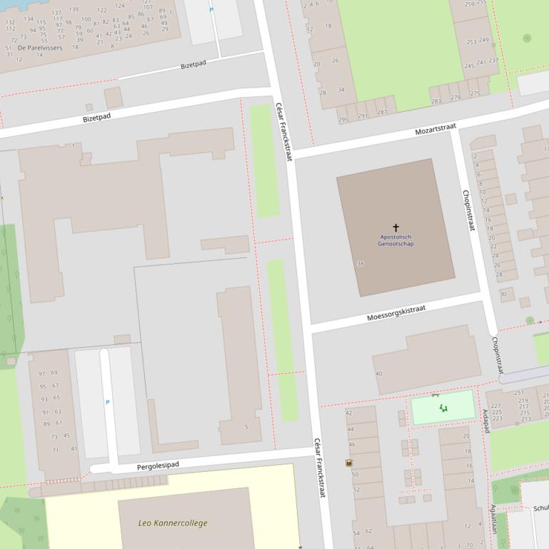 Kaart van de César Franckstraat.