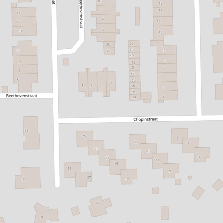 Kaart van de Chopinstraat.