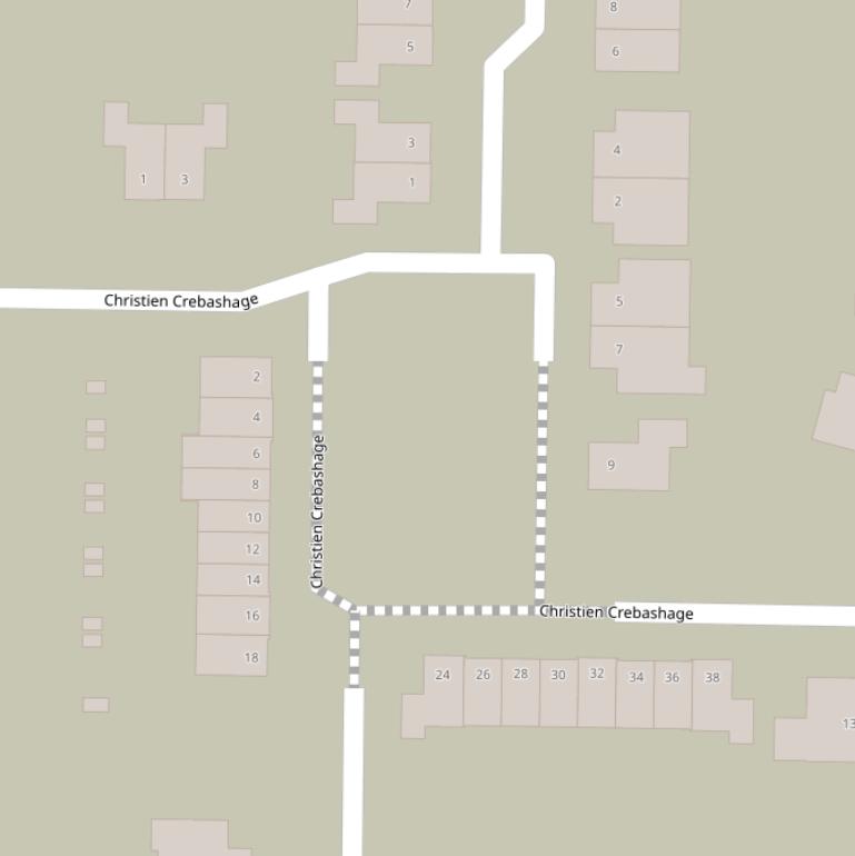 Kaart van  Christien Crebashage.
