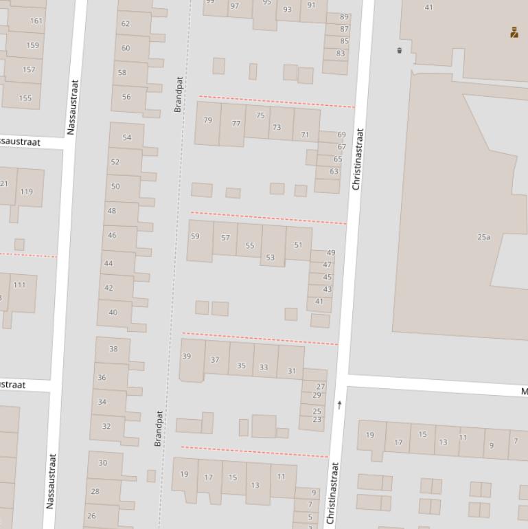 Kaart van de Christinastraat.