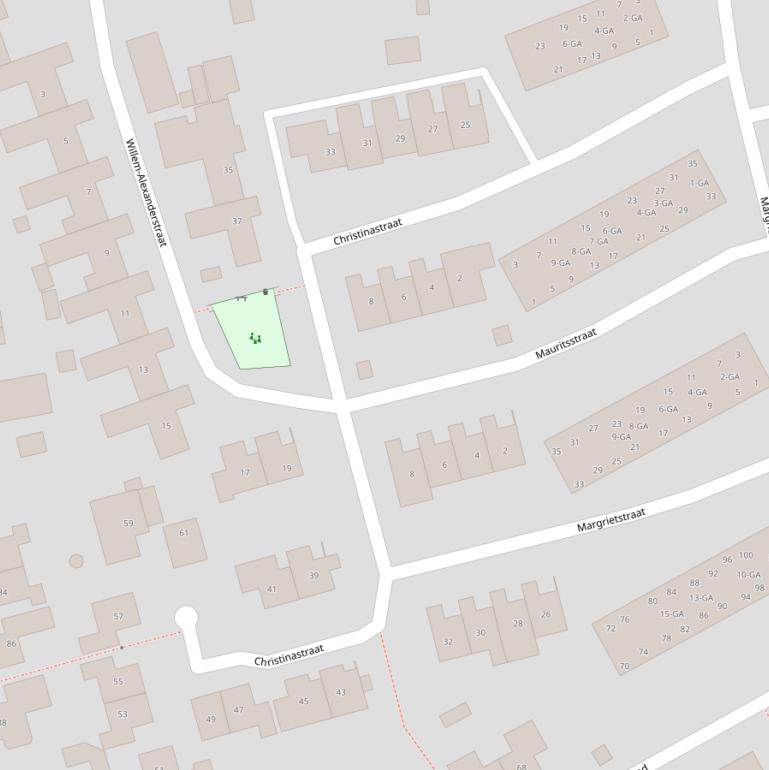 Kaart van de Christinastraat.