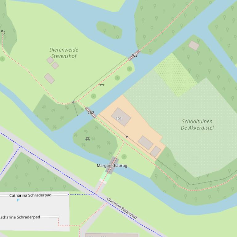 Kaart van het Christine Baderpad.