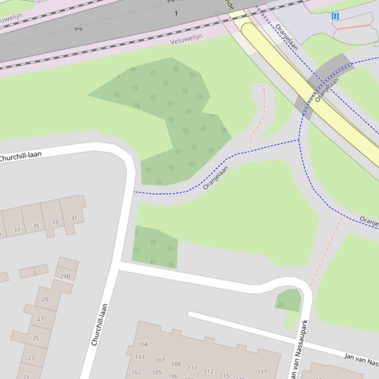 Kaart van het Churchillpad.