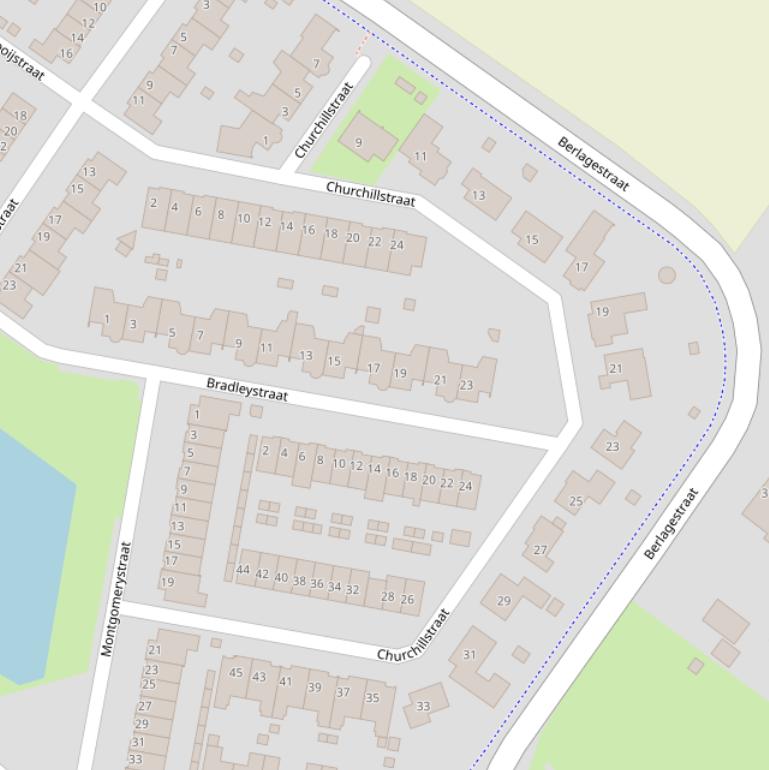 Kaart van de Churchillstraat.