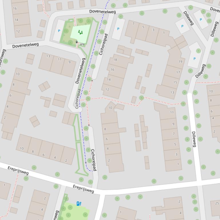 Kaart van het Cichoreipad.