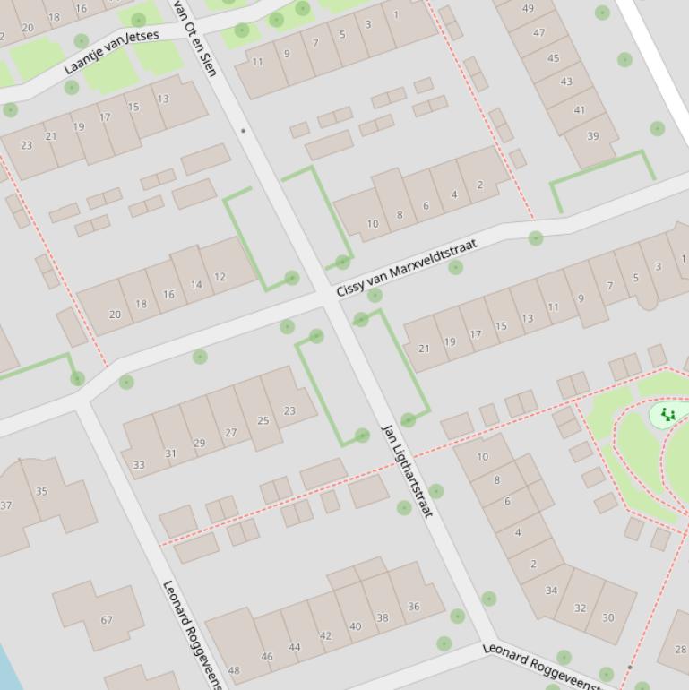 Kaart van de Cissy van Marxveldtstraat.